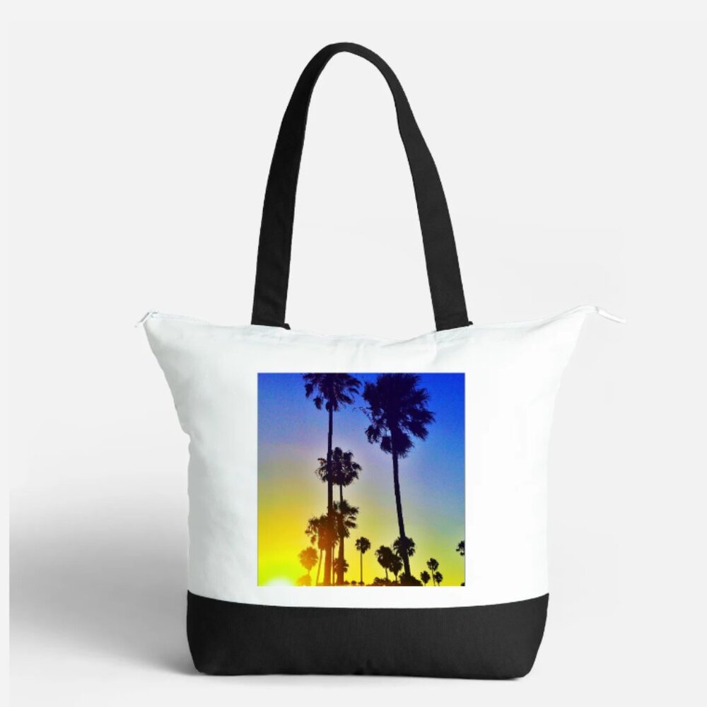 🌴NEW!Large Zip Cotton Tote Bag